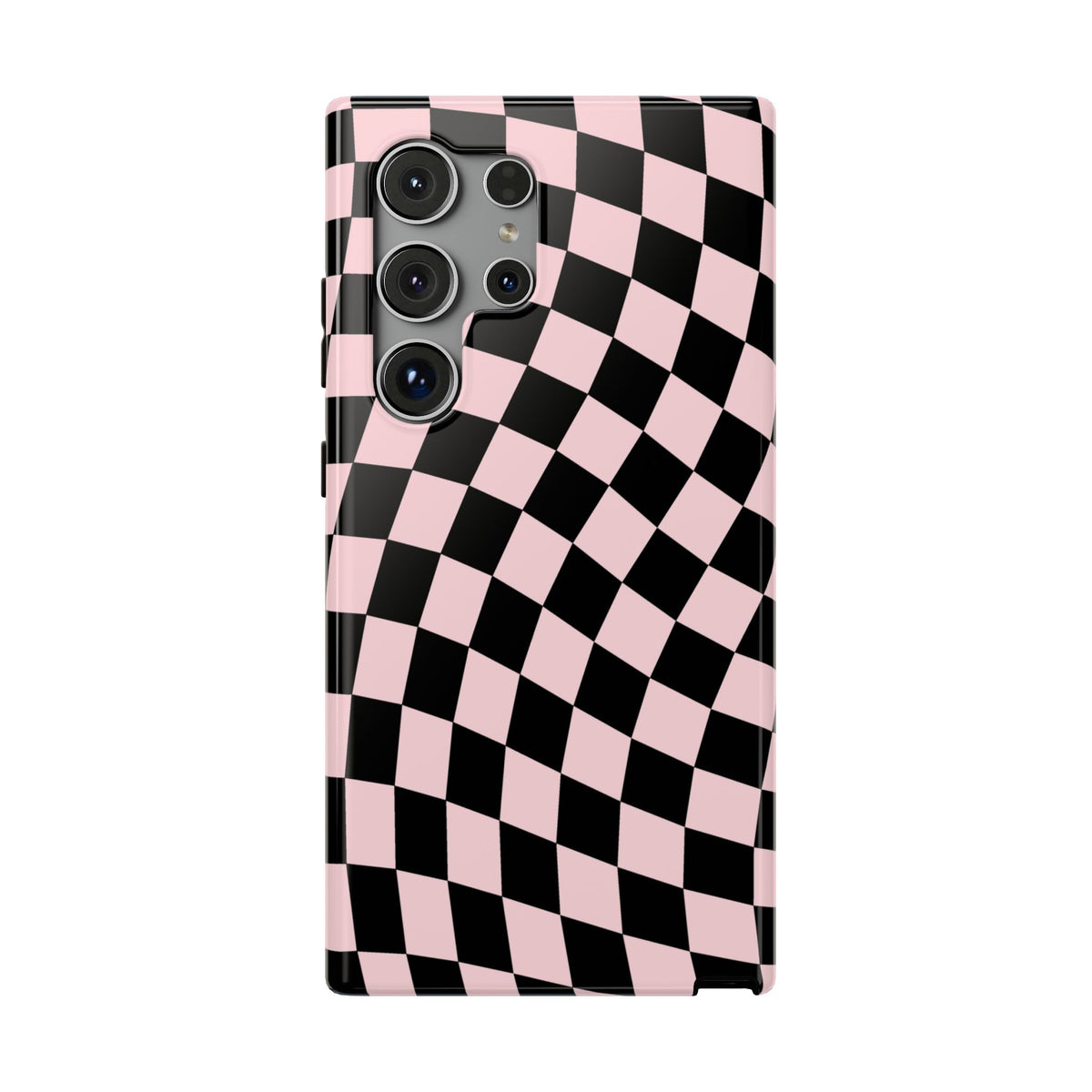Pink & Black Wavy Checkered Samsung Case