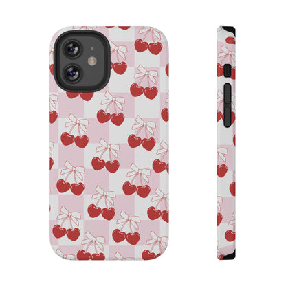 Cherry Bows Coquette iPhone Case