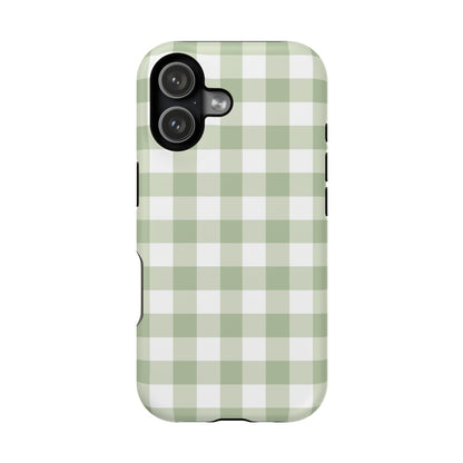 Green Gingham iPhone Case