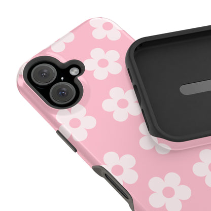 Pink Retro Flowers iPhone Case