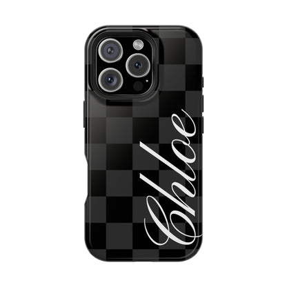 Custom Black Checkered iPhone Case