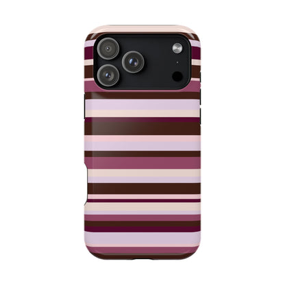 Berry Mocha Stripes iPhone Case