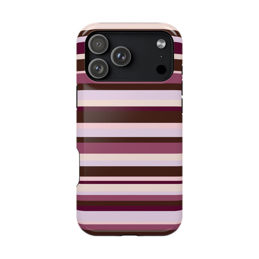 Berry Mocha Stripes iPhone Case