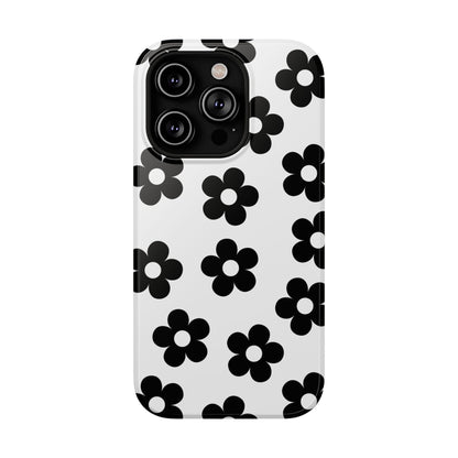 White Retro Flowers iPhone Case