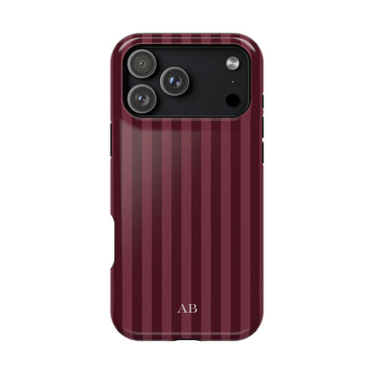Custom Burgundy Stripes iPhone Case