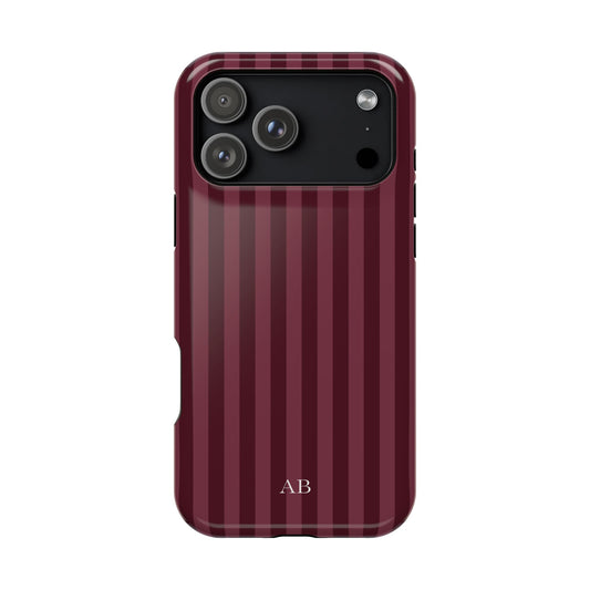 Custom Burgundy Stripes iPhone Case