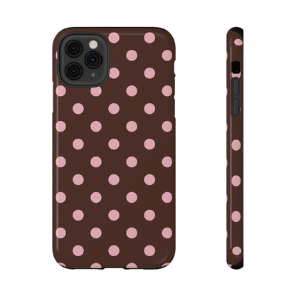 Pink Latte Polka Dots iPhone Case