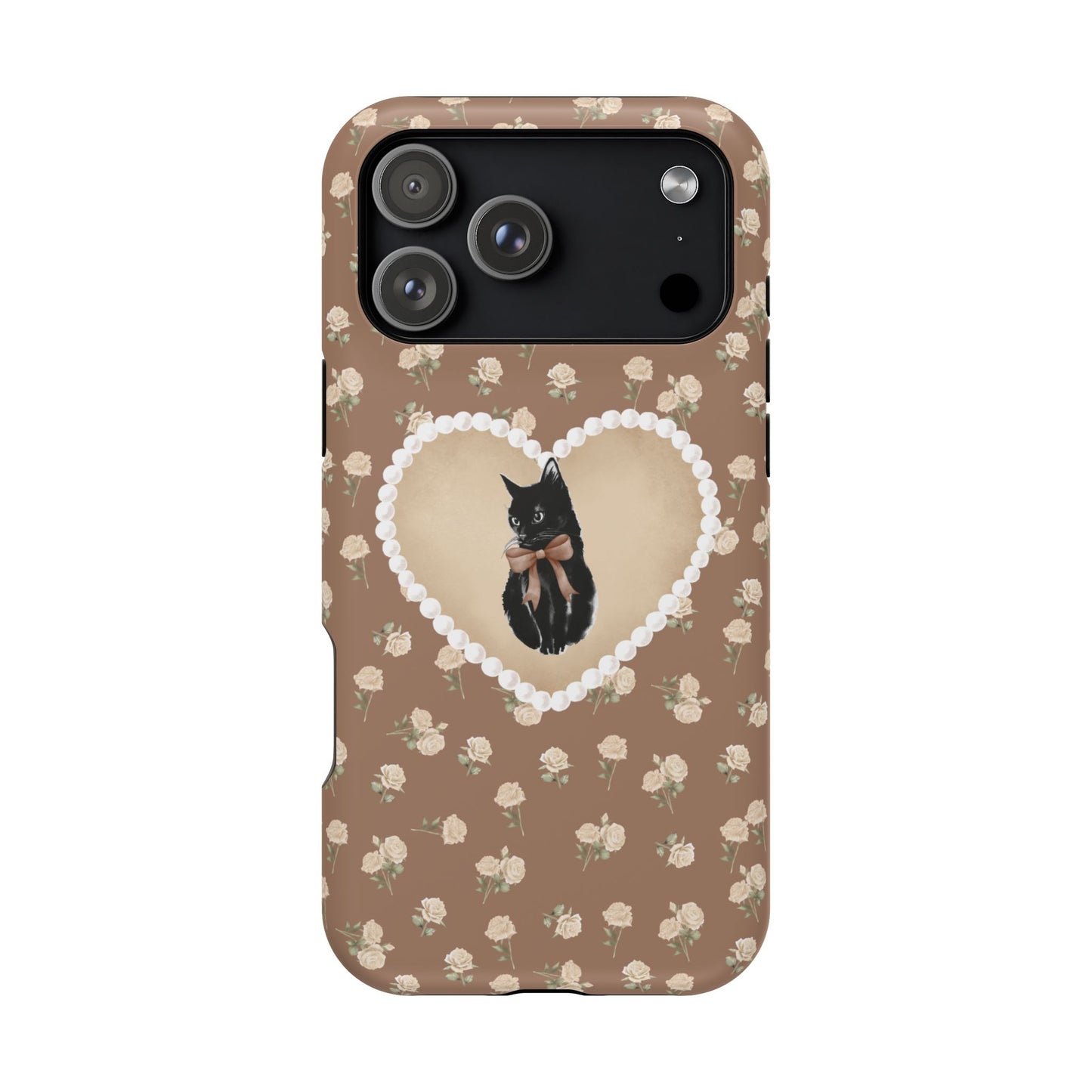 Brown Féline Roses iPhone Case