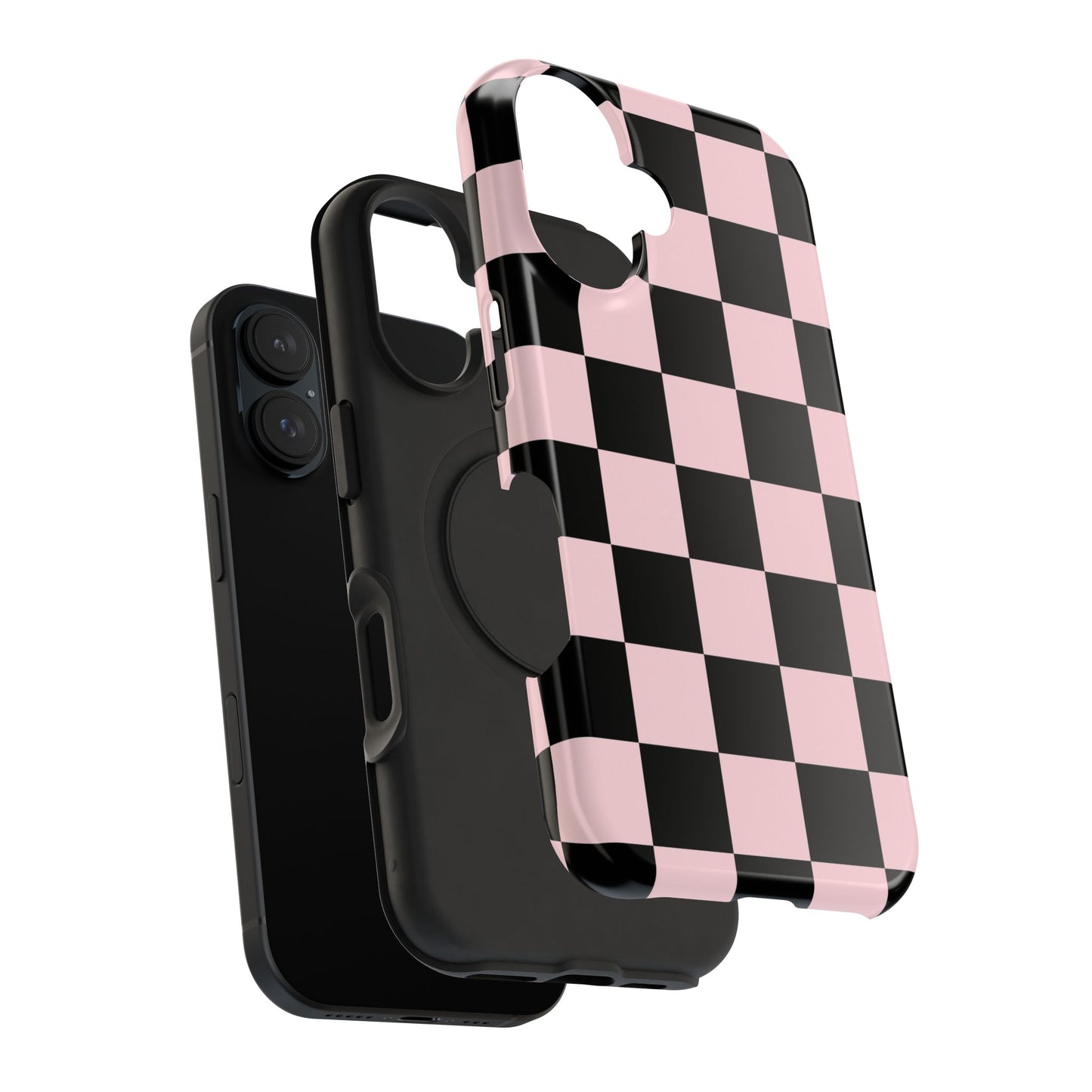 Pink & Black Checkered iPhone Case