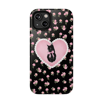 Black Féline Roses iPhone Case