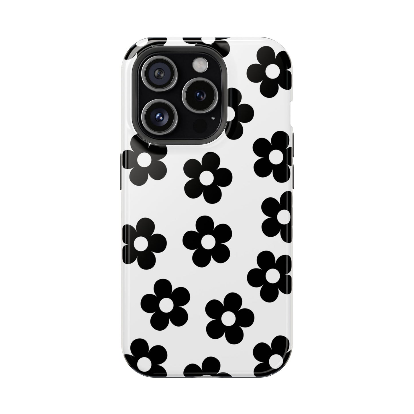 White Retro Flowers iPhone Case
