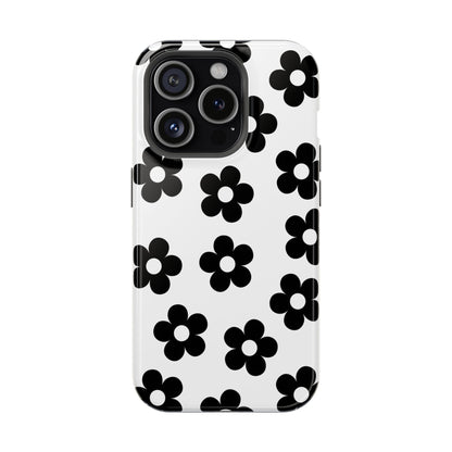 White Retro Flowers iPhone Case