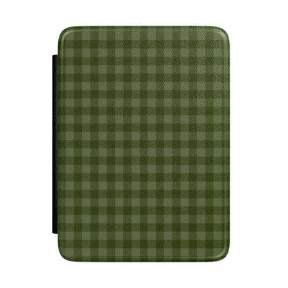 Green Gingham Kindle Case