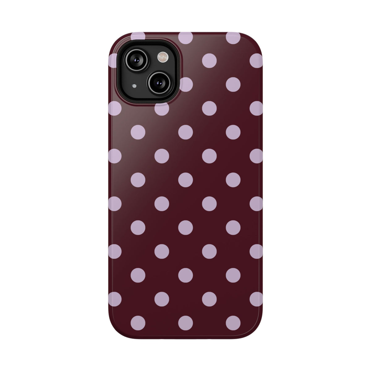 Burgundy & Violet Polka Dots iPhone Case