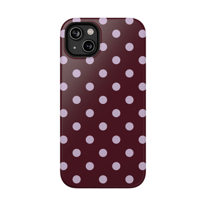 Burgundy & Violet Polka Dots iPhone Case