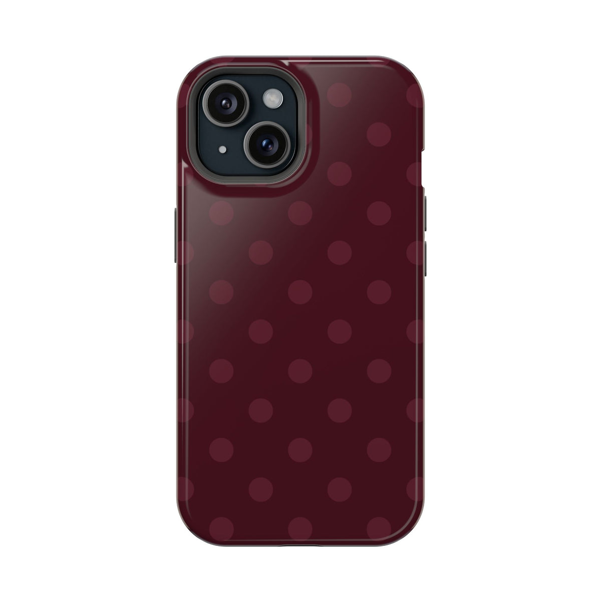 Burgundy Polka Dots iPhone Case
