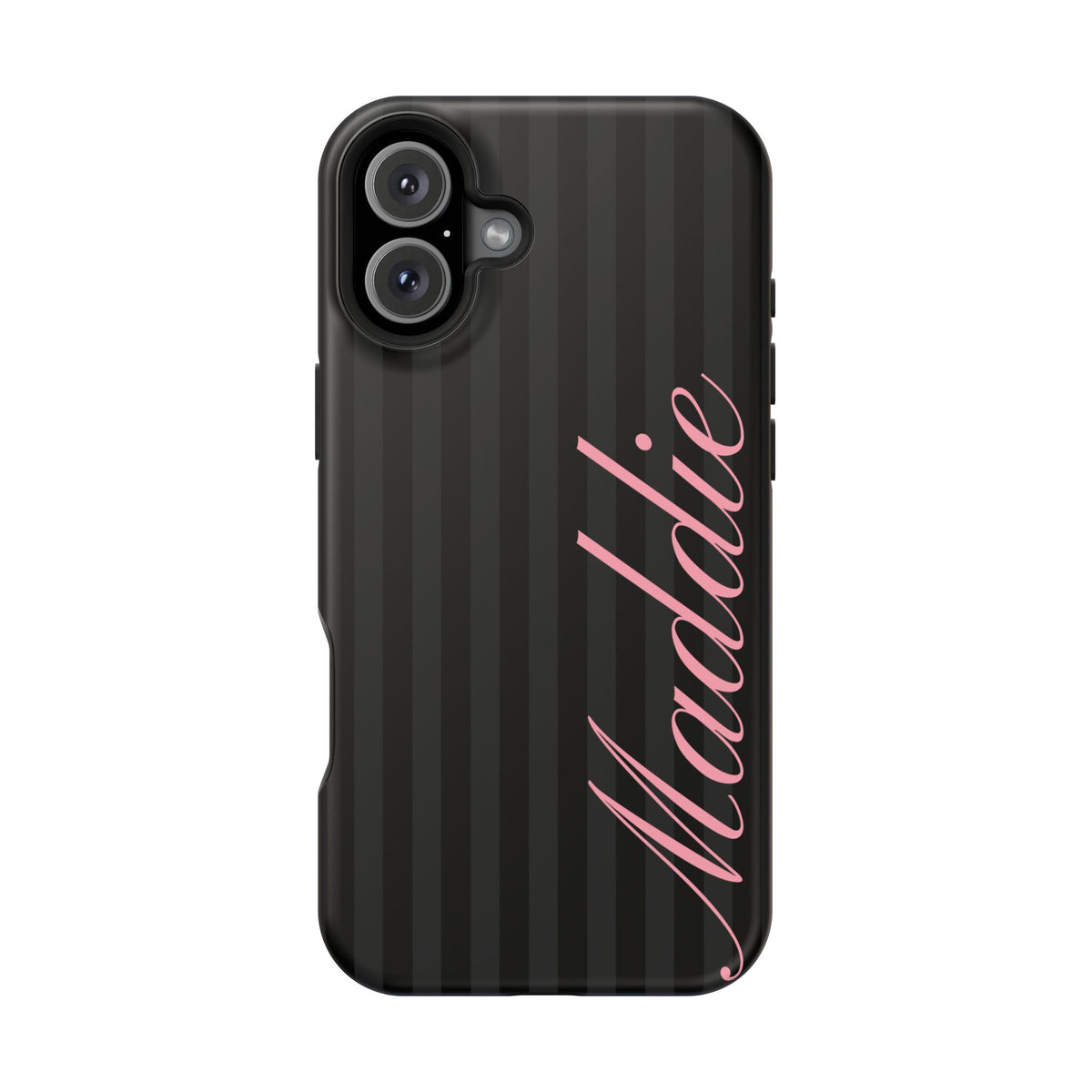 Custom Pink Black Stripes iPhone Case