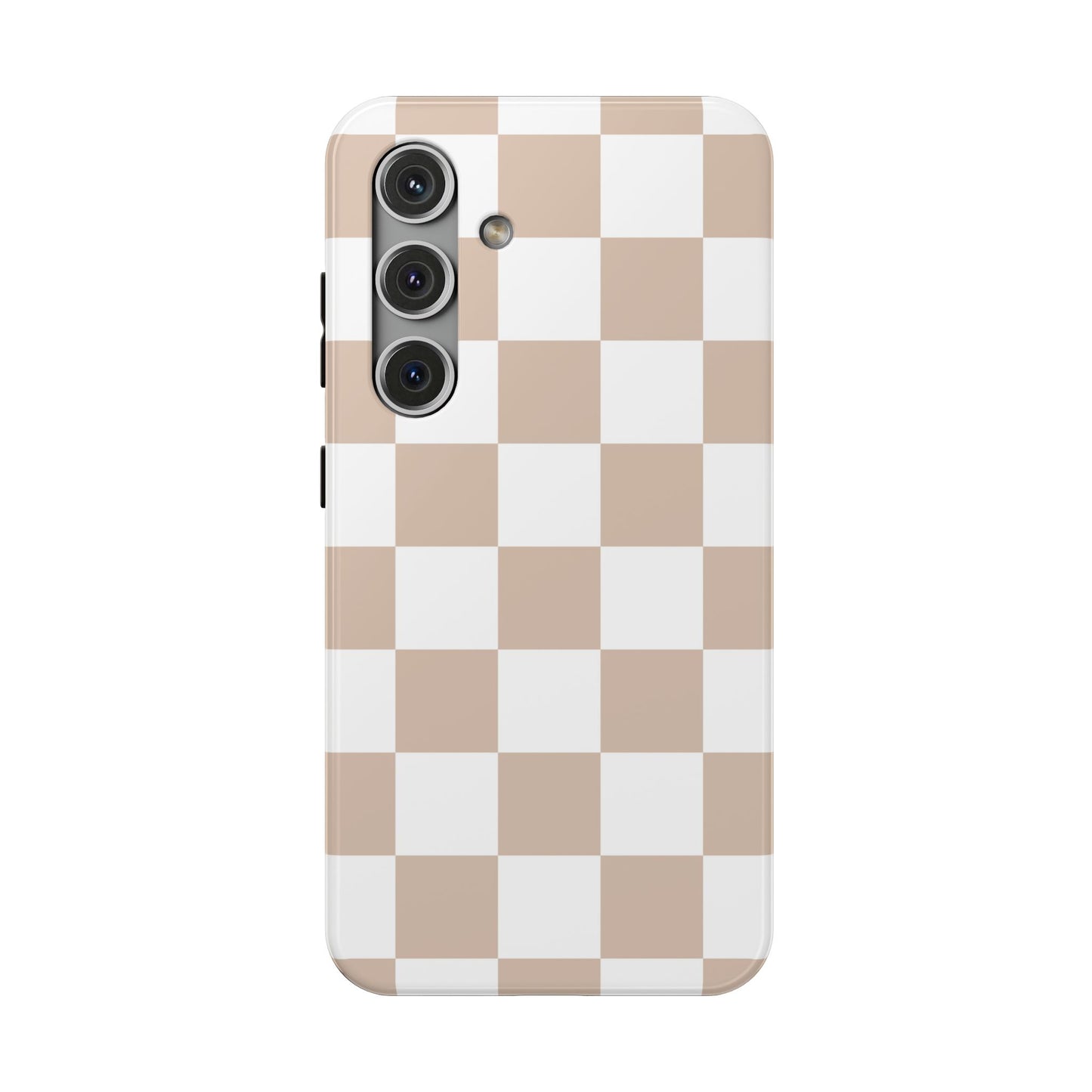Beige & White Checkered Samsung Case