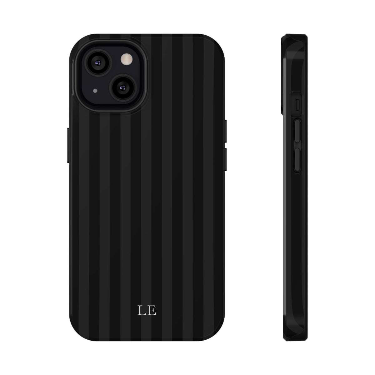 Custom Initials Black Stripes iPhone Case