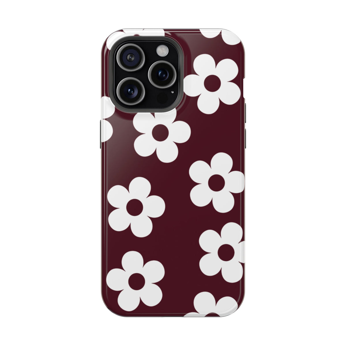Burgundy Flowers iPhone Case