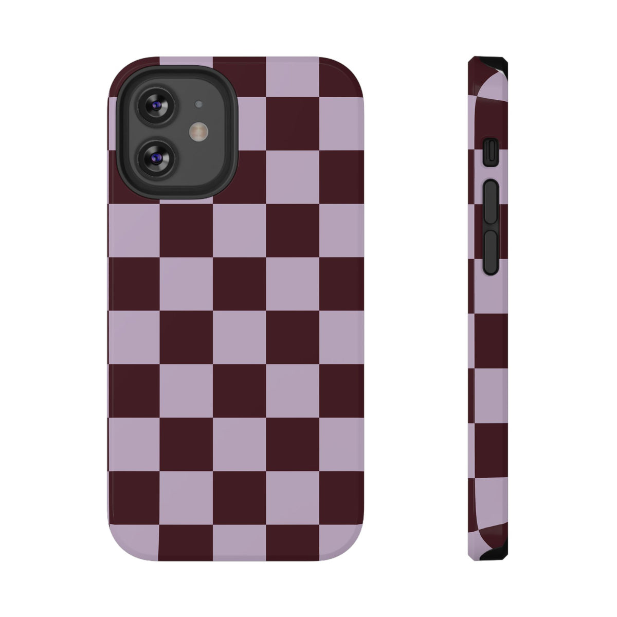 Burgundy & Violet Checkered iPhone Case