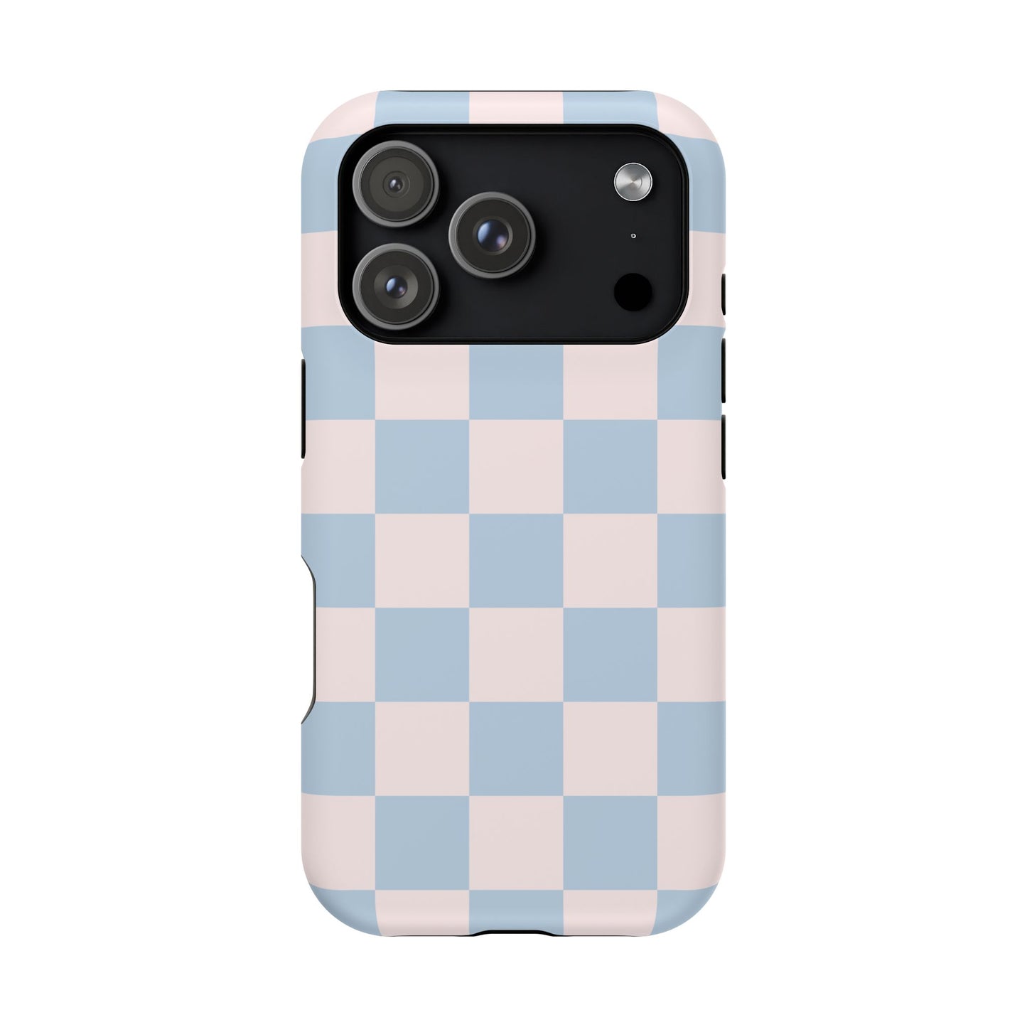 Light Pink & Blue Checkered iPhone Case