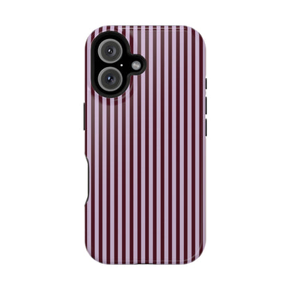 Burgundy & Violet Pinstripes iPhone Case