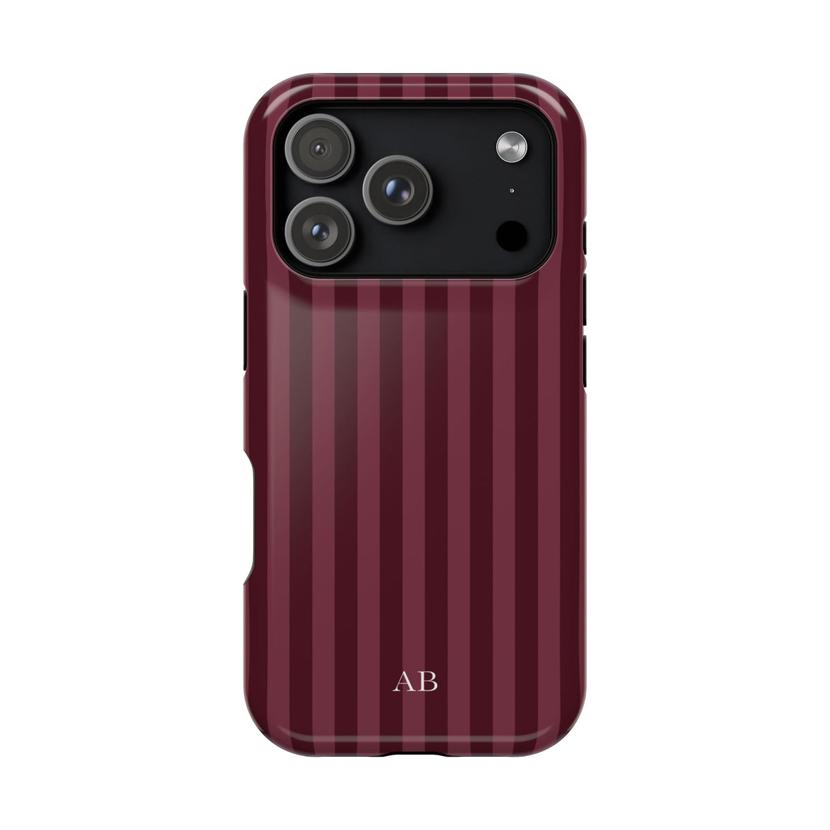 Custom Burgundy Stripes iPhone Case