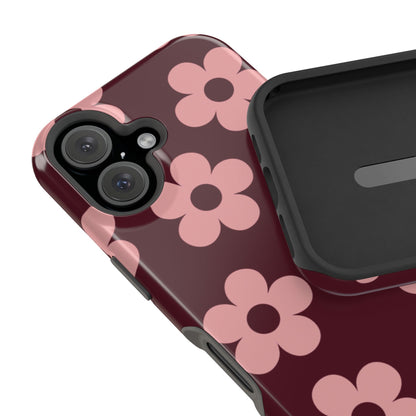 Burgundy & Pink Flowers iPhone Case
