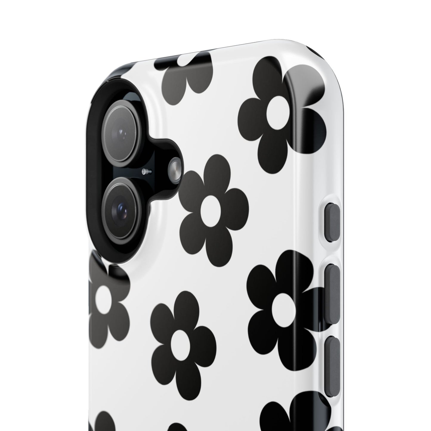 White Retro Flowers iPhone Case