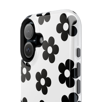 White Retro Flowers iPhone Case