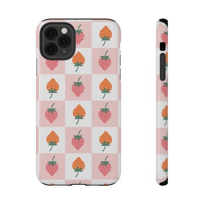Strawberry Checkered iPhone Case