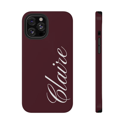 Personalized Burgundy iPhone Case