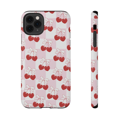 Cherry Bows Coquette iPhone Case