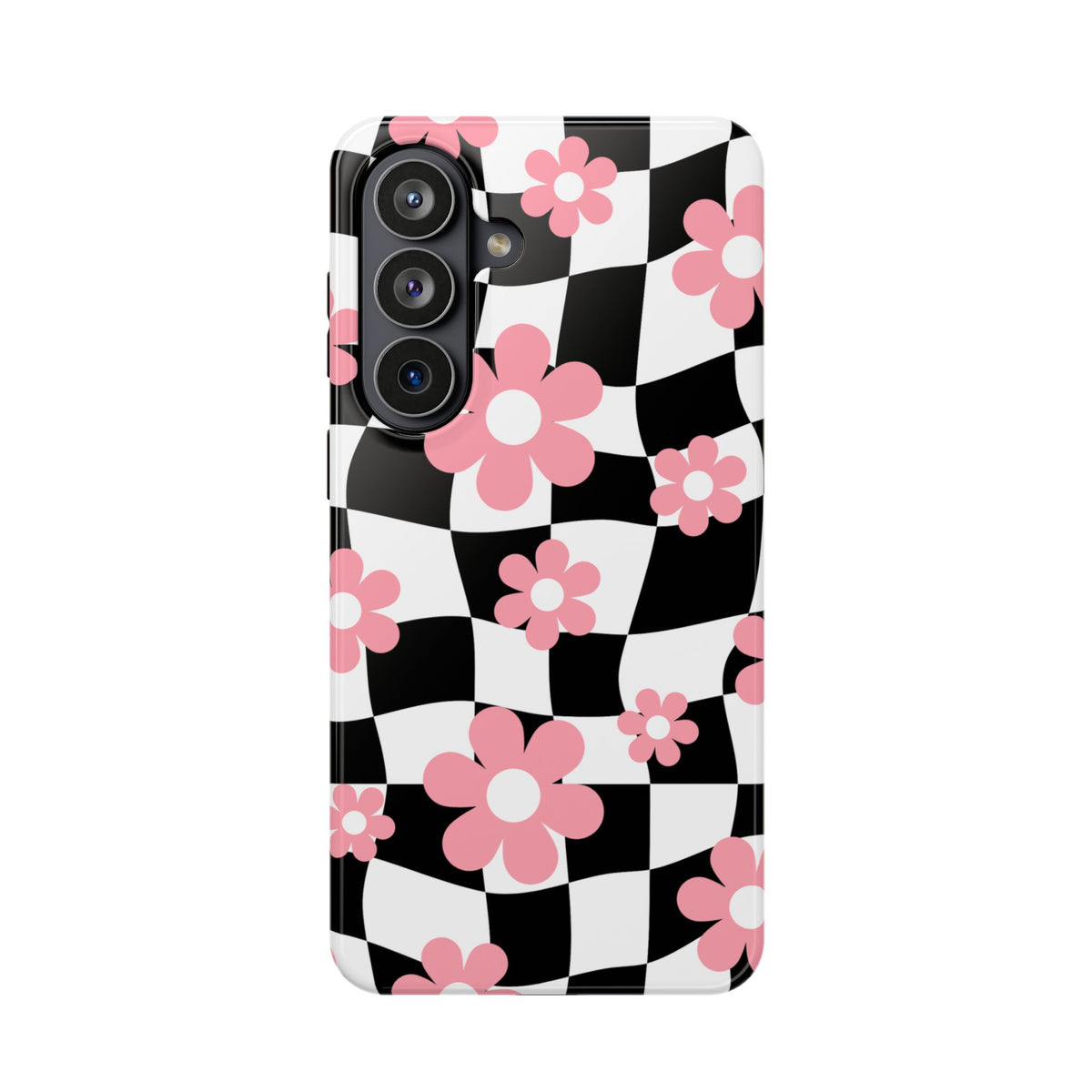 Floral Wavy Checkered Samsung Case