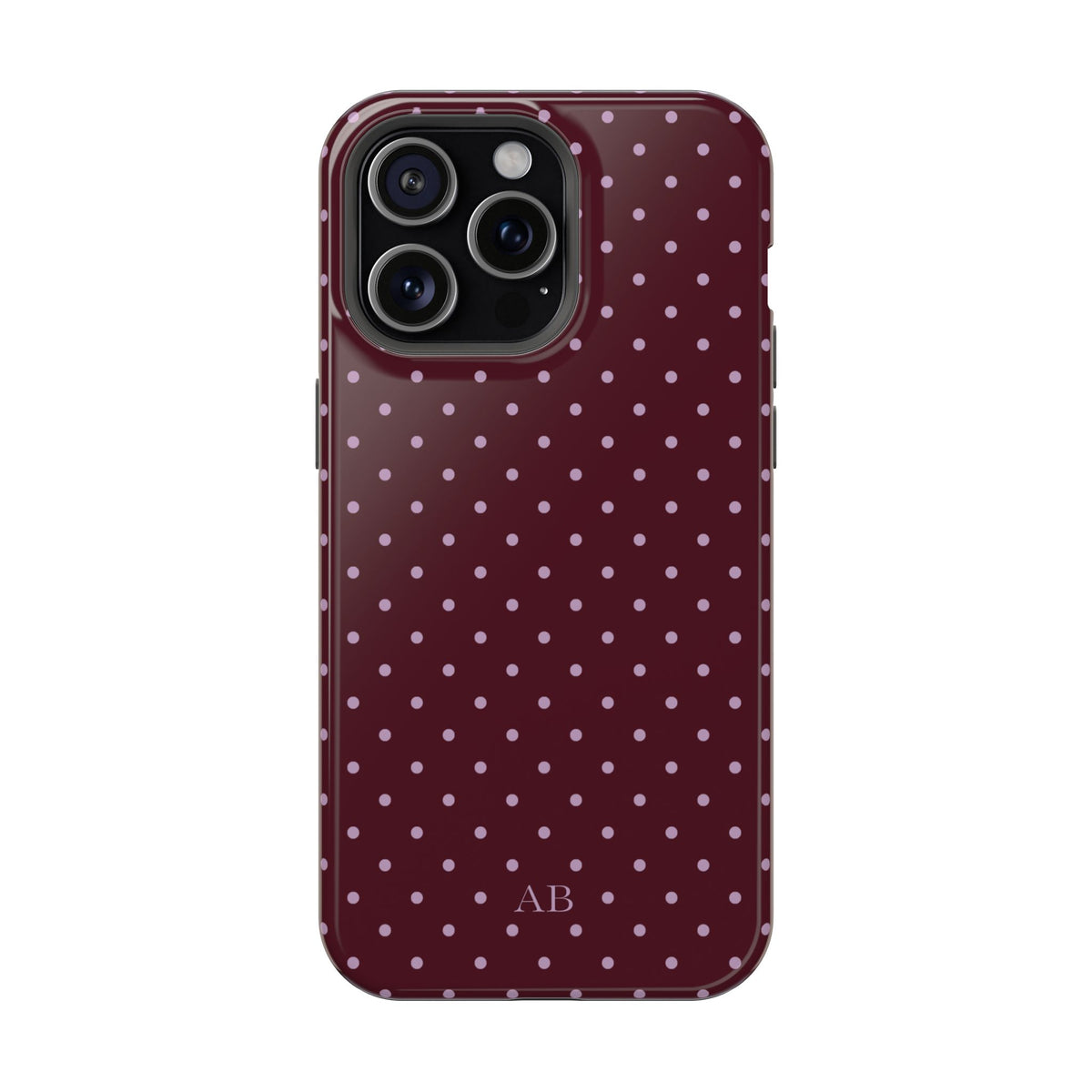 Custom Burgundy & Violet Mini Dots iPhone Case