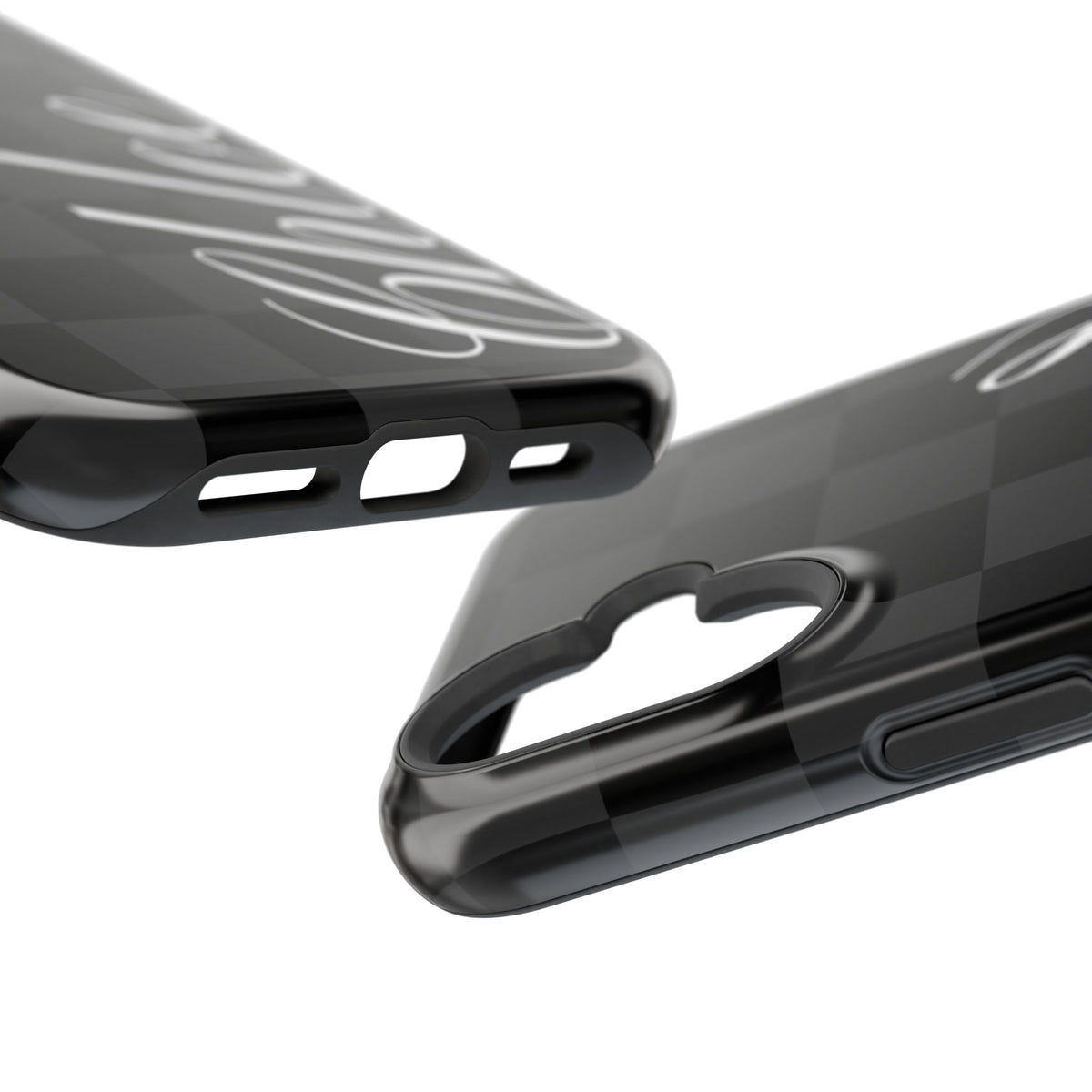 Custom Black Checkered iPhone Case