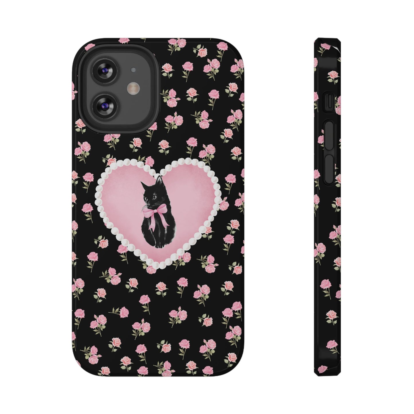 Black Féline Roses iPhone Case