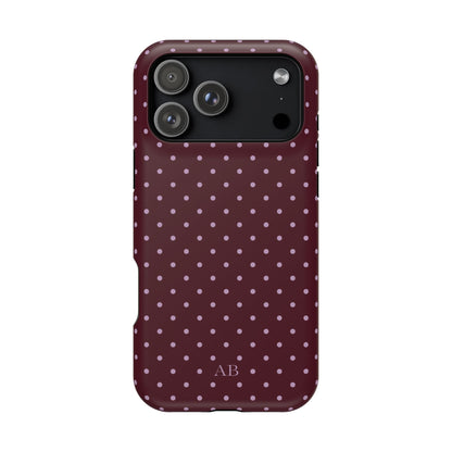 Custom Burgundy & Violet Mini Dots iPhone Case