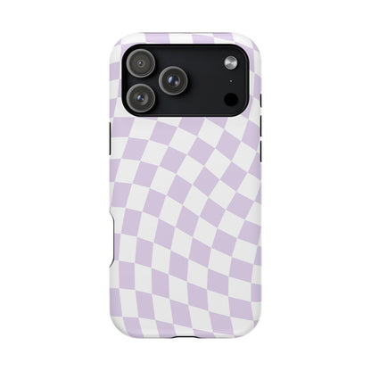 Purple Wavy Checkered iPhone Case