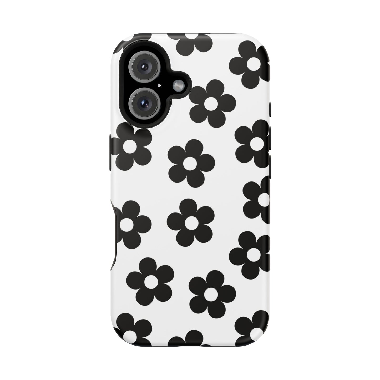 White Retro Flowers iPhone Case