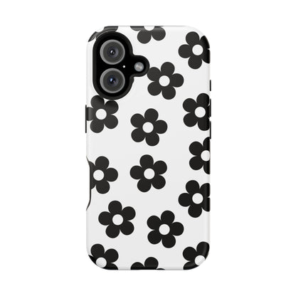 White Retro Flowers iPhone Case