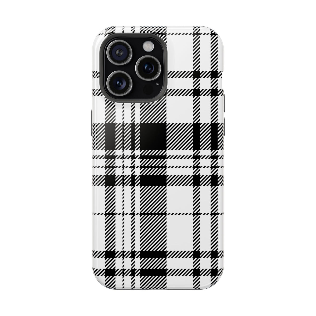 Black Plaid iPhone Case