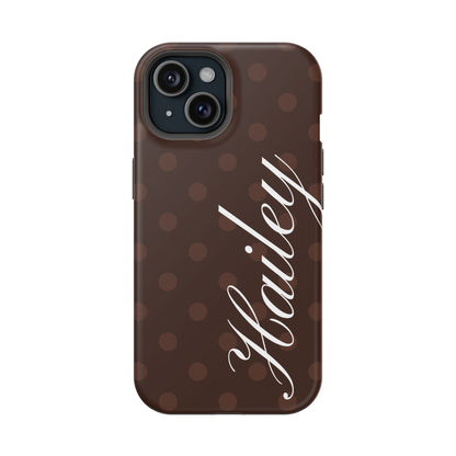 Custom Mocha Polka Dots iPhone Case