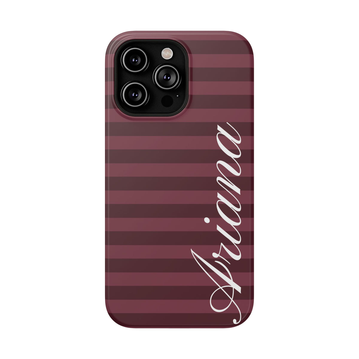 Custom Burgundy Classic Striped iPhone Case