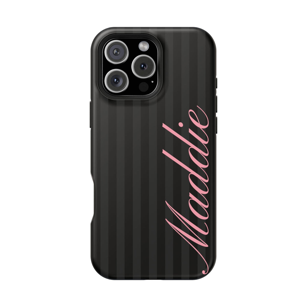 Custom Pink Black Stripes iPhone Case