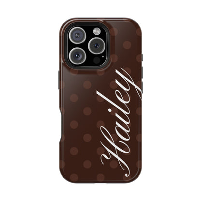 Custom Mocha Polka Dots iPhone Case