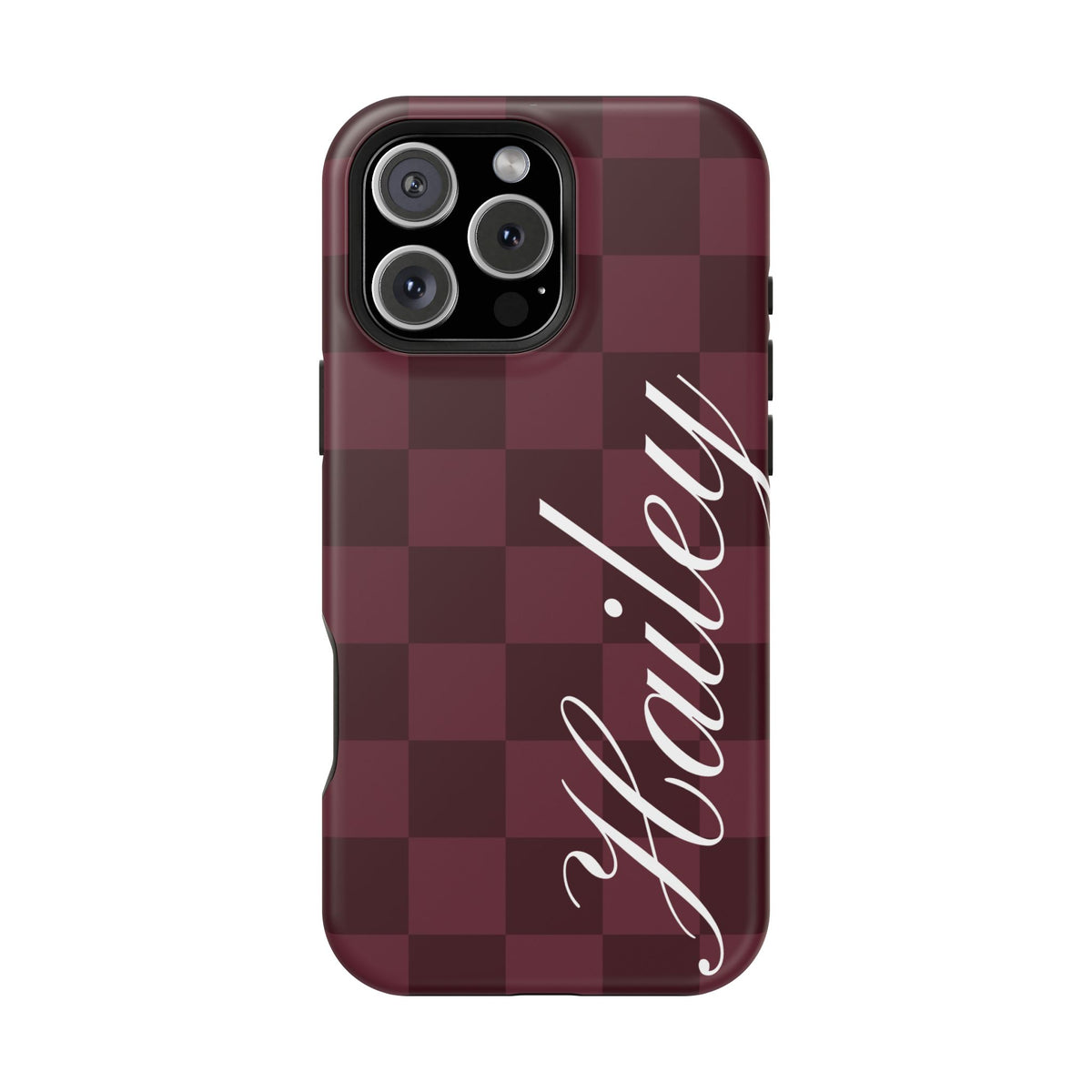 Custom Burgundy Checkered iPhone Case