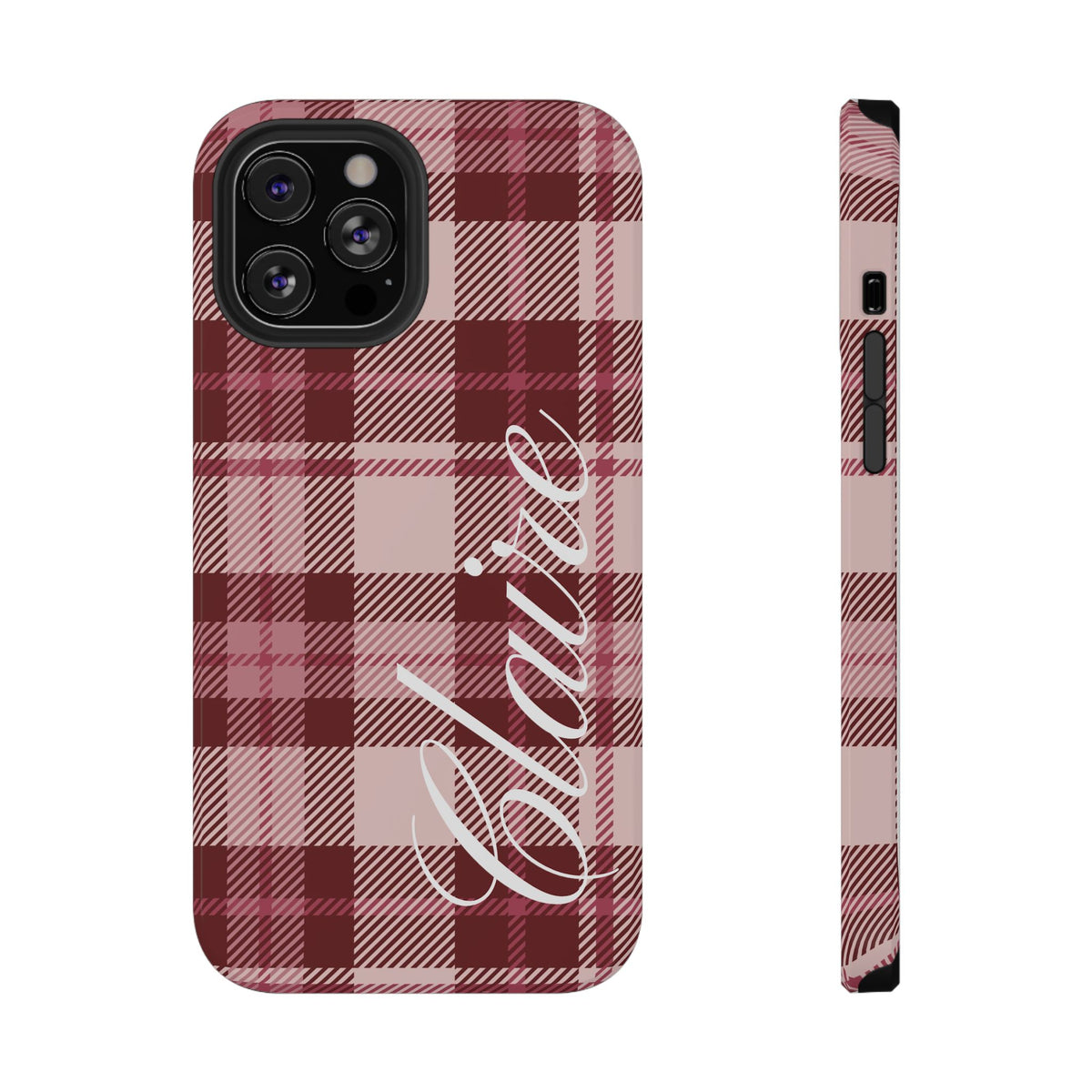 Custom Burgundy Plaid iPhone Case