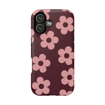 Burgundy & Pink Flowers iPhone Case
